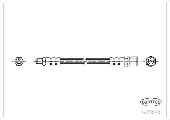 Corteco 19032481 - Гальмівний шланг autocars.com.ua