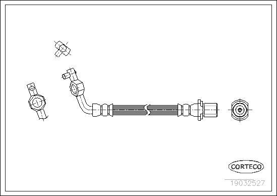 Corteco 19032527 - Гальмівний шланг autocars.com.ua