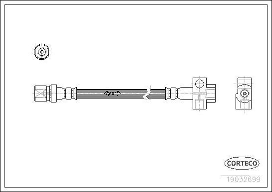 Corteco 19032699 - Гальмівний шланг autocars.com.ua