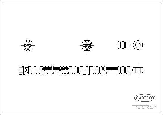 Corteco 19032862 - Гальмівний шланг autocars.com.ua
