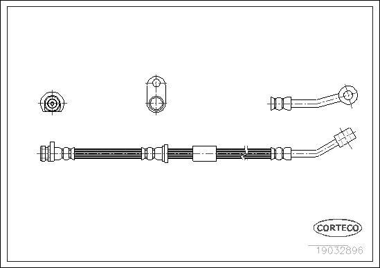 Corteco 19032896 - Гальмівний шланг autocars.com.ua