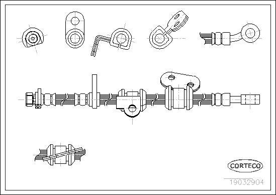 Corteco 19032904 - Гальмівний шланг autocars.com.ua