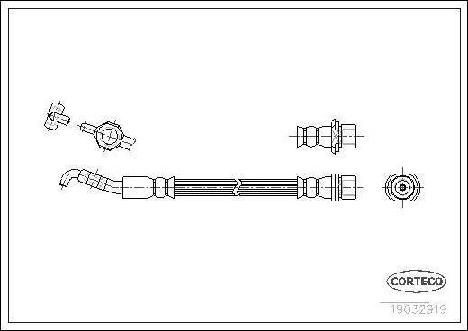 Corteco 19032919 - Гальмівний шланг autocars.com.ua