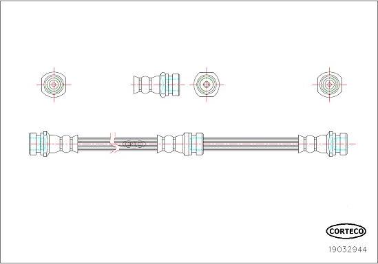 Corteco 19032944 - Гальмівний шланг autocars.com.ua