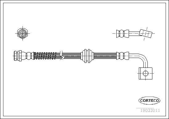 Corteco 19033011 - Гальмівний шланг autocars.com.ua