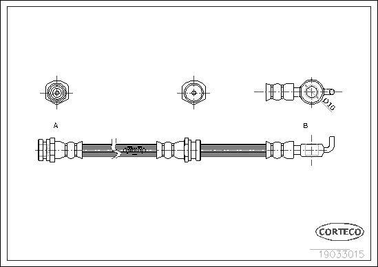 Corteco 19033015 - Гальмівний шланг autocars.com.ua