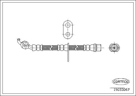 Corteco 19033067 - Гальмівний шланг autocars.com.ua
