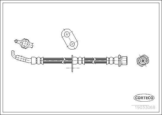 Corteco 19033068 - Гальмівний шланг autocars.com.ua