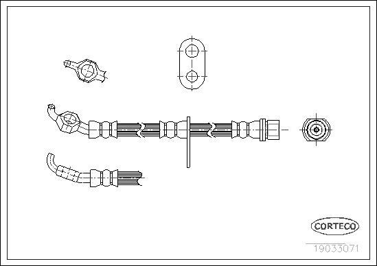 Corteco 19033071 - Гальмівний шланг autocars.com.ua