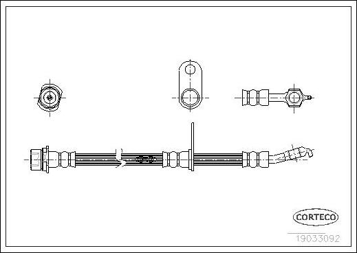 Corteco 19033092 - Гальмівний шланг autocars.com.ua