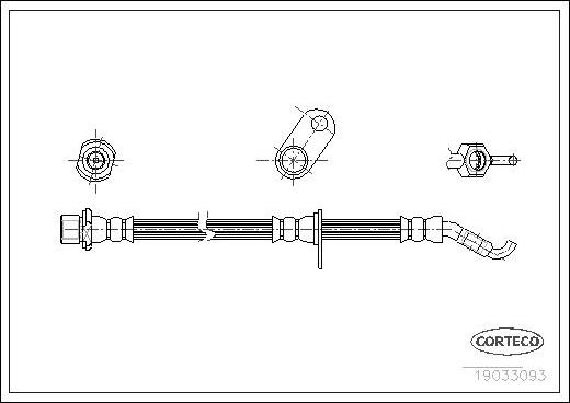 Corteco 19033093 - Гальмівний шланг autocars.com.ua
