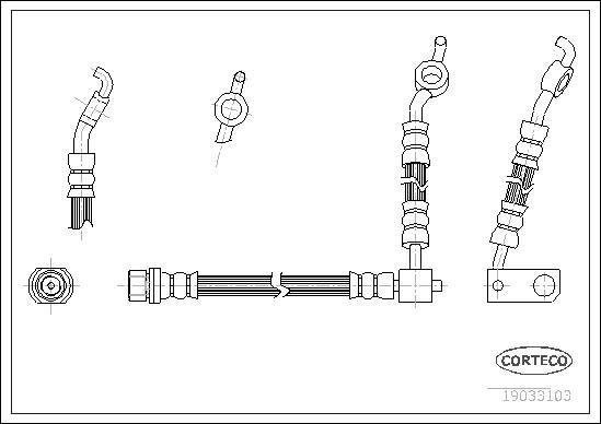 Corteco 19033103 - Гальмівний шланг autocars.com.ua