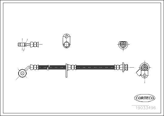 Corteco 19033496 - Гальмівний шланг autocars.com.ua