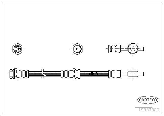 Corteco 19033500 - Гальмівний шланг autocars.com.ua