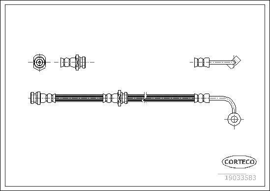 Corteco 19033583 - Гальмівний шланг autocars.com.ua