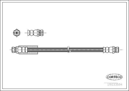 Corteco 19033594 - Гальмівний шланг autocars.com.ua