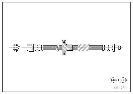 Corteco 19034259 - Тормозной шланг avtokuzovplus.com.ua