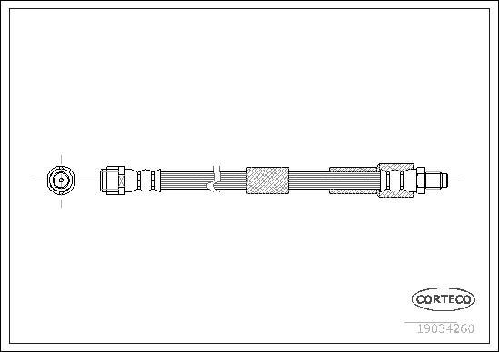 Corteco 19034260 - Гальмівний шланг autocars.com.ua