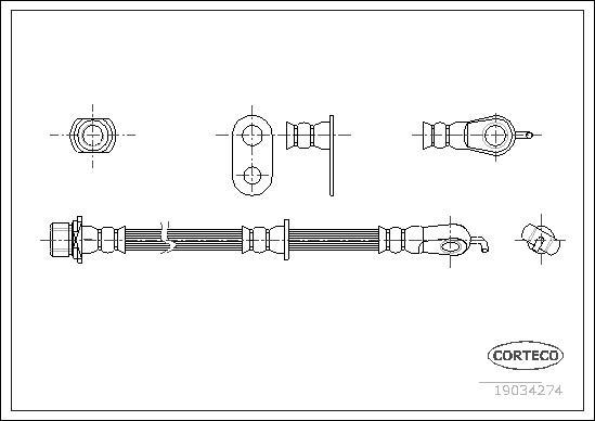 Corteco 19034274 - Гальмівний шланг autocars.com.ua