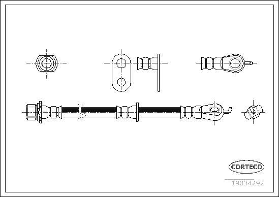 Corteco 19034292 - Гальмівний шланг autocars.com.ua