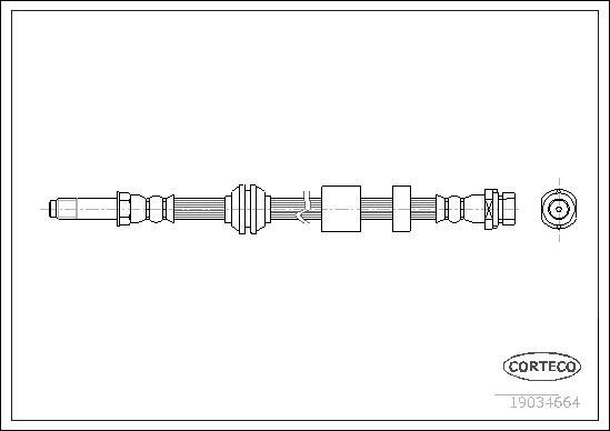 Corteco 19034664 - Гальмівний шланг autocars.com.ua