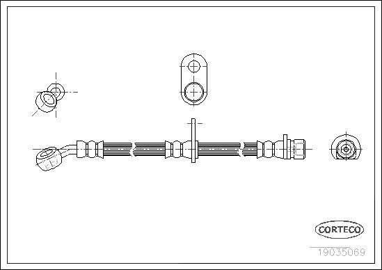 Corteco 19035069 - Гальмівний шланг autocars.com.ua