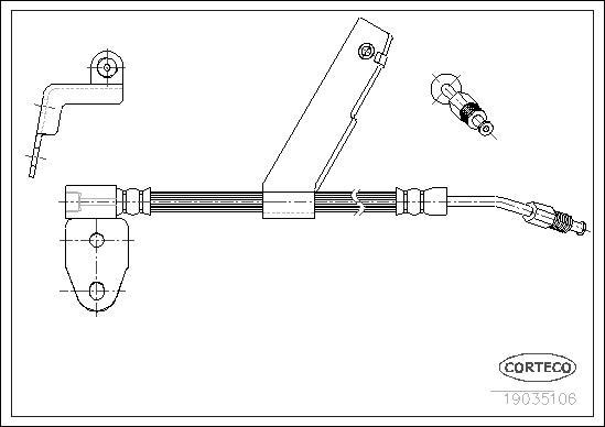 Corteco 19035106 - Гальмівний шланг autocars.com.ua