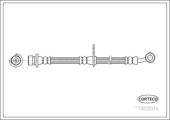 Corteco 19035115 - Гальмівний шланг autocars.com.ua