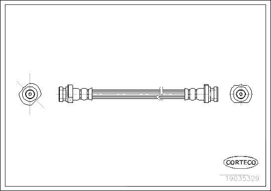 Corteco 19035329 - Гальмівний шланг autocars.com.ua