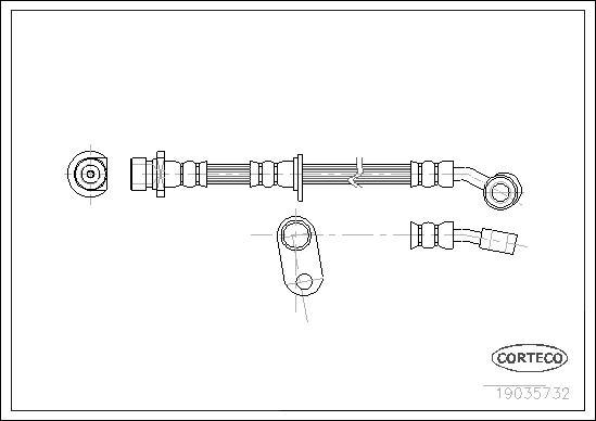 Corteco 19035732 - Тормозной шланг avtokuzovplus.com.ua