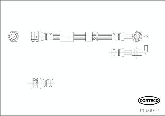 Corteco 19036441 - Гальмівний шланг autocars.com.ua