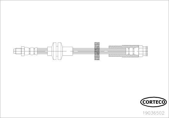 Corteco 19036502 - Гальмівний шланг autocars.com.ua