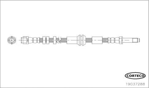 Corteco 19037288 - Гальмівний шланг autocars.com.ua