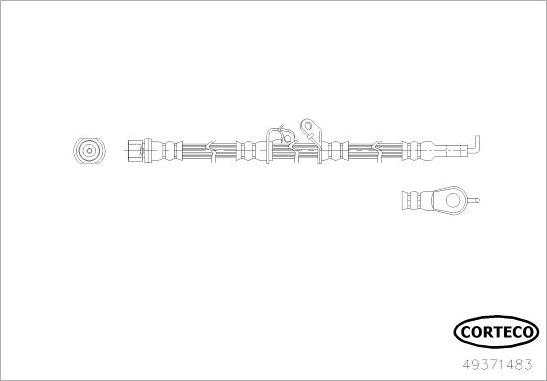 Corteco 49371483 - Гальмівний шланг autocars.com.ua