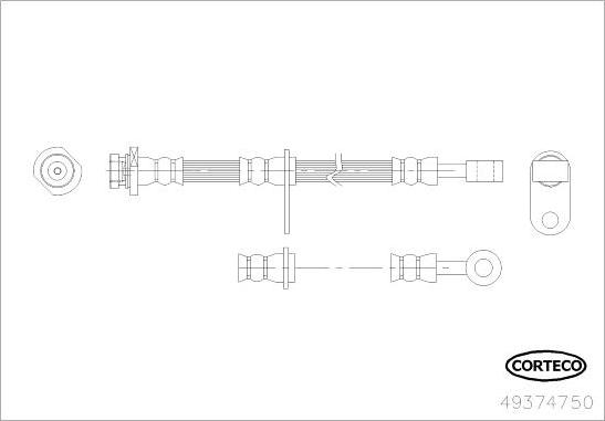 Corteco 49374750 - Гальмівний шланг autocars.com.ua