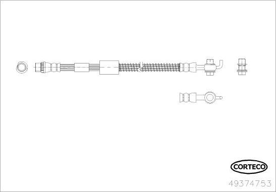 Corteco 49374753 - Гальмівний шланг autocars.com.ua