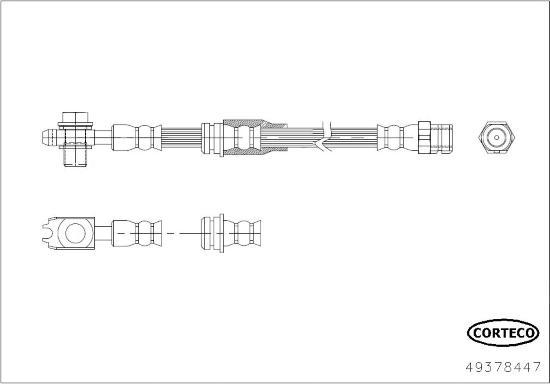 Corteco 49378447 - Гальмівний шланг autocars.com.ua