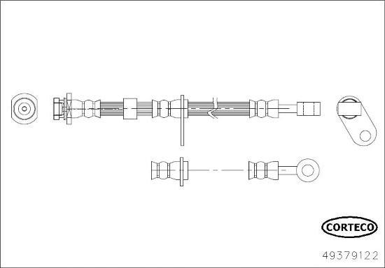 Corteco 49379122 - Гальмівний шланг autocars.com.ua