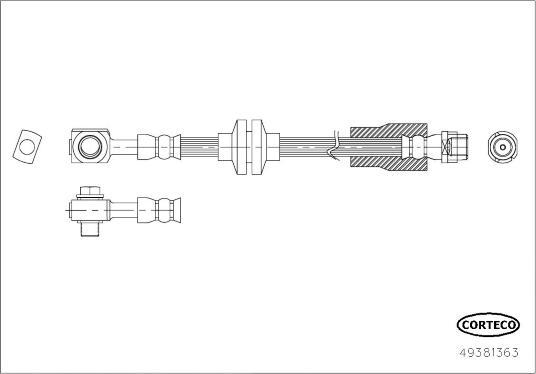 Corteco 49381363 - Тормозной шланг avtokuzovplus.com.ua