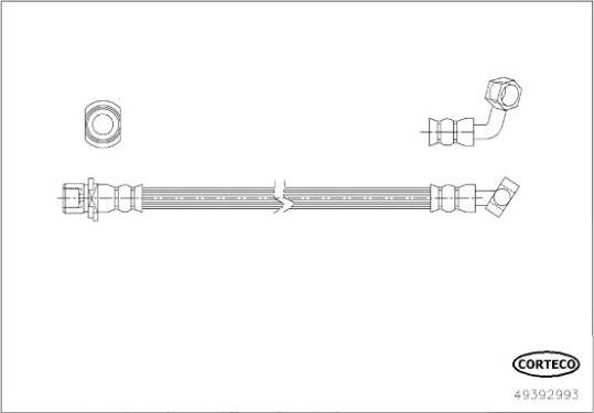 Corteco 49392993 - Гальмівний шланг autocars.com.ua