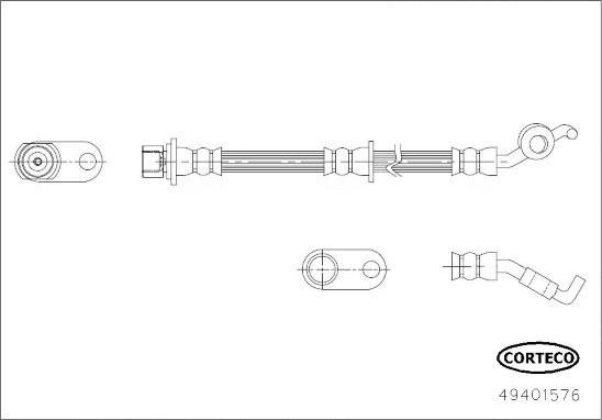 Corteco 49401576 - Гальмівний шланг autocars.com.ua