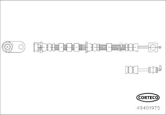 Corteco 49401975 - Гальмівний шланг autocars.com.ua