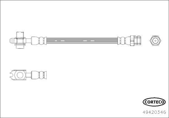 Corteco 49420346 - Гальмівний шланг autocars.com.ua