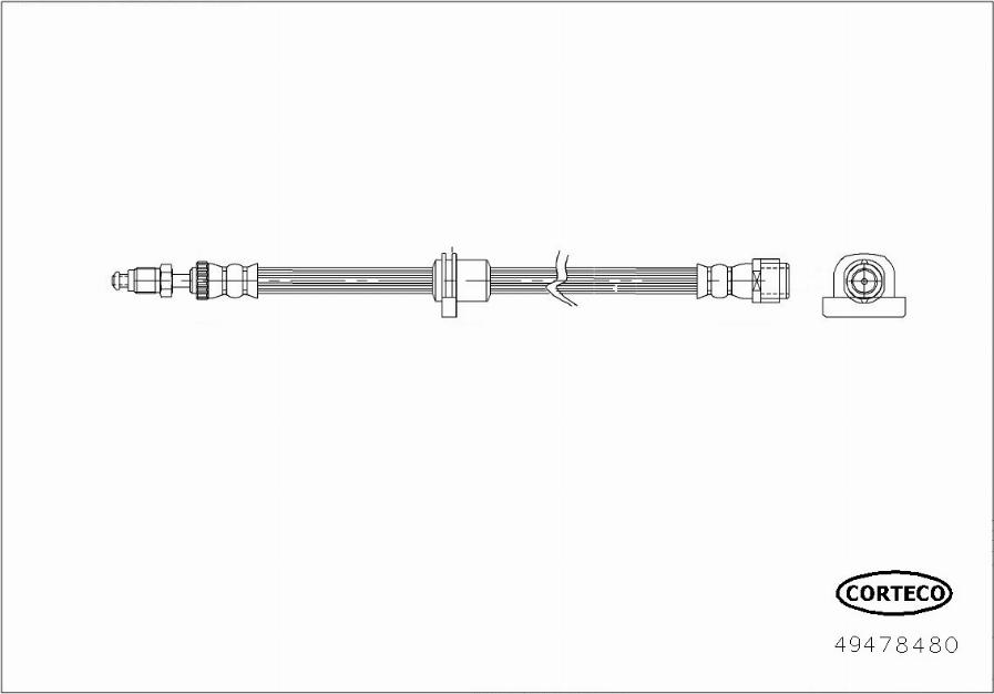 Corteco 49478480 - Гальмівний шланг autocars.com.ua