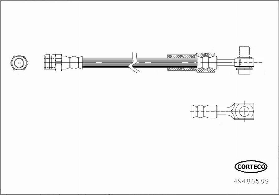 Corteco 49486589 - Гальмівний шланг autocars.com.ua