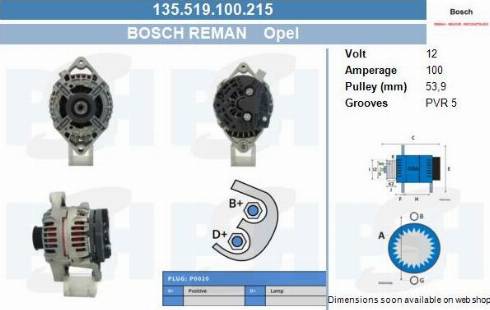 PSH 135.519.100.215 - Генератор autocars.com.ua