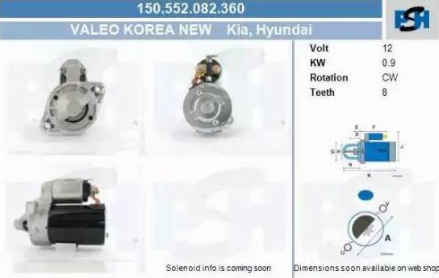 PSH 150.552.082.360 - Стартер autocars.com.ua