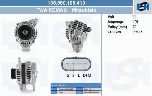PSH 155.560.105.415 - Генератор autocars.com.ua