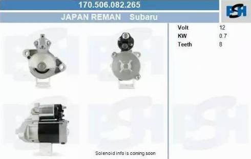 PSH 170.506.082.265 - Стартер autocars.com.ua