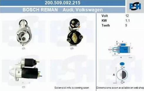 PSH 200.509.092.215 - Стартер autocars.com.ua